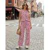 image:imageEkouaer Womens Two Piece Sets Summer Sleeveless Lounge Sets Matching Pants Airport Travel OutfitsPink Leopard