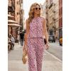 image:imageEkouaer Womens Two Piece Sets Summer Sleeveless Lounge Sets Matching Pants Airport Travel OutfitsPink Leopard