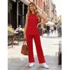 image:imageEkouaer Womens Two Piece Sets Summer Sleeveless Lounge Sets Matching Pants Airport Travel OutfitsRed