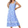 image:imageEkouaer Nightgowns for Women Cotton Long Night Gowns Sleeveless Sleep Dress Victorian Nightdress Ladies Sleepwear XS4XLBirds Blue