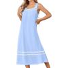 image:imageEkouaer Nightgowns for Women Cotton Long Night Gowns Sleeveless Sleep Dress Victorian Nightdress Ladies Sleepwear XS4XLBlue