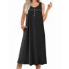 image:imageEkouaer Nightgowns for Women Long Sleeveless Night Gowns Ladies Soft Nightdress Victorian Sleepwear with Pockets SXXXLBlack