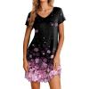 image:imageEkouaer Nightgowns for Women Short Sleeve Sleepshirt V Neck Short Nightshirt Pullover Soft Ruffled Sleepwear SXXXLCherry Blossoms