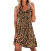image:imageEkouaer Nightgowns for Women Sleeveless Sleep Shirt Tank Night Gown V Neck Chemise Pleated Night Shirt Soft Sleep DressLeopard Print