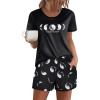 image:imageEkouaer Womens Pajama Sets Short Sleeve Pjs 2 Piece Top and Shorts Sleepwear Comfy Soft Lounge Sets with PocketsMoon Print