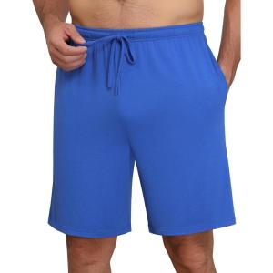 image:imageEkouaer Mens Pajama Shorts Bamboo Viscose Breathable Soft Sleep Short Elastic Waist 2026 Lounge PJ Short with PocketsBlue