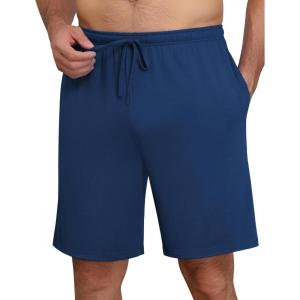 image:imageEkouaer Mens Pajama Shorts Bamboo Viscose Breathable Soft Sleep Short Elastic Waist 2026 Lounge PJ Short with PocketsDark Blue