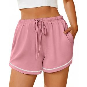 image:imageEkouaer Pajama Shorts for Women 2026 Soft Sleep Shorts Casual Lounge Bottoms Comfy Pj Bottoms with PocketsPink