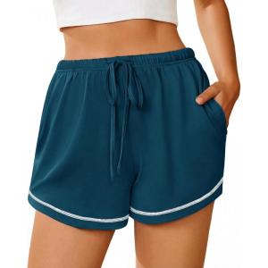 image:imageEkouaer Pajama Shorts for Women 2026 Soft Sleep Shorts Casual Lounge Bottoms Comfy Pj Bottoms with PocketsTeal