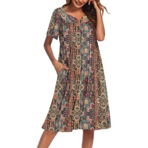 image:imageEkouaer Womens House Dress with PocketsFloral Multicolor