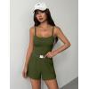 image:imageEkouaer Lounge Sets for Women 2 Piece Sleeveless Pajamas Sets Knit Casual Summer Cami Tank Tops and ShortsArmy Green