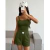 image:imageEkouaer Lounge Sets for Women 2 Piece Sleeveless Pajamas Sets Knit Casual Summer Cami Tank Tops and ShortsArmy Green