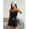 image:imageEkouaer Lounge Sets for Women 2 Piece Sleeveless Pajamas Sets Knit Casual Summer Cami Tank Tops and ShortsBlack
