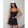 image:imageEkouaer Lounge Sets for Women 2 Piece Sleeveless Pajamas Sets Knit Casual Summer Cami Tank Tops and ShortsBlack