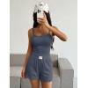 image:imageEkouaer Lounge Sets for Women 2 Piece Sleeveless Pajamas Sets Knit Casual Summer Cami Tank Tops and ShortsBlue Gray