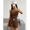 image:imageEkouaer Lounge Sets for Women 2 Piece Sleeveless Pajamas Sets Knit Casual Summer Cami Tank Tops and ShortsBrown