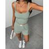 image:imageEkouaer Lounge Sets for Women 2 Piece Sleeveless Pajamas Sets Knit Casual Summer Cami Tank Tops and ShortsIce Green