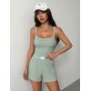 image:imageEkouaer Lounge Sets for Women 2 Piece Sleeveless Pajamas Sets Knit Casual Summer Cami Tank Tops and ShortsIce Green