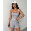 image:imageEkouaer Lounge Sets for Women 2 Piece Sleeveless Pajamas Sets Knit Casual Summer Cami Tank Tops and ShortsLight Gray