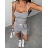image:imageEkouaer Lounge Sets for Women 2 Piece Sleeveless Pajamas Sets Knit Casual Summer Cami Tank Tops and ShortsLight Gray