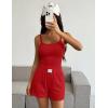 image:imageEkouaer Lounge Sets for Women 2 Piece Sleeveless Pajamas Sets Knit Casual Summer Cami Tank Tops and ShortsRed