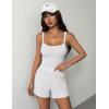 image:imageEkouaer Lounge Sets for Women 2 Piece Sleeveless Pajamas Sets Knit Casual Summer Cami Tank Tops and ShortsWhite