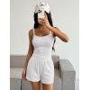 image:imageEkouaer Lounge Sets for Women 2 Piece Sleeveless Pajamas Sets Knit Casual Summer Cami Tank Tops and ShortsWhite