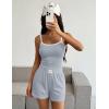 image:imageEkouaer Lounge Sets for Women 2 Piece Sleeveless Pajamas Sets Knit Casual Summer Cami Tank Tops and ShortsWhite Blue
