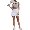 image:imageEkouaer Womens Active Performance Skort Lightweight Skirt for Running Tennis Golf Workout SportsBpocketswhite