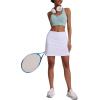 image:imageEkouaer Womens Active Performance Skort Lightweight Skirt for Running Tennis Golf Workout SportsBpocketswhite