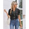image:imageEkouaer Womens Silk Satin Pajama Sets 2 Piece Button Down Silk Pjs Shorts Sets Cute Print Short Sleeve Sleepwear S4XLBlack