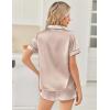 image:imageEkouaer Womens Silk Satin Pajama Sets 2 Piece Button Down Silk Pjs Shorts Sets Cute Print Short Sleeve Sleepwear S4XLChampagne