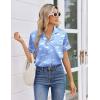 image:imageEkouaer Womens Silk Satin Pajama Sets 2 Piece Button Down Silk Pjs Shorts Sets Cute Print Short Sleeve Sleepwear S4XLMoon and White Clouds