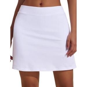 image:imageEkouaer Womens Active Performance Skort Lightweight Skirt for Running Tennis Golf Workout SportsBpocketswhite