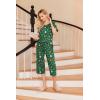 image:imageEkouaer 2 Pack Womens Pajamas Set Short Sleeve Sleepwear Capri Pants Pjs Soft Loungewear with PocketsChristmas Red SnowmanGreen Santa Claus