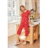 image:imageEkouaer 2 Pack Womens Pajamas Set Short Sleeve Sleepwear Capri Pants Pjs Soft Loungewear with PocketsGreenRed Christmas Print