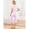 image:imageEkouaer 2 Pack Womens Pajamas Set Short Sleeve Sleepwear Capri Pants Pjs Soft Loungewear with PocketsPink CurveBlack Bow