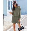 image:imageEkouaer 2 Pieces Lounge Set for Women Long Sleeve Pajamas Top and Shorts Matching Sets Outfits with PocketsBrown