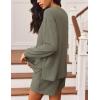 image:imageEkouaer 2 Pieces Lounge Set for Women Long Sleeve Pajamas Top and Shorts Matching Sets Outfits with PocketsBrown