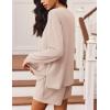 image:imageEkouaer 2 Pieces Lounge Set for Women Long Sleeve Pajamas Top and Shorts Matching Sets Outfits with PocketsChampagne