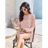 image:imageEkouaer 2 Pieces Lounge Set for Women Long Sleeve Pajamas Top and Shorts Matching Sets Outfits with PocketsLight Pink