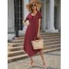 image:imageEkouaer 3 Pack Long Nightgowns for Women Plus Size Moo Moos Short Sleeve House Dress Button Night Gown Soft Sleepwear S5XLBlue FloralWine RedBlack
