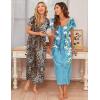 image:imageEkouaer 3 Pack Long Nightgowns for Women Plus Size Moo Moos Short Sleeve House Dress Button Night Gown Soft Sleepwear S5XLLeopardBlackDark Grey