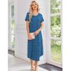 image:imageEkouaer 3 Pack Long Nightgowns for Women Plus Size Moo Moos Short Sleeve House Dress Button Night Gown Soft Sleepwear S5XLLeopardPurple FloralBlue Dog Footprints