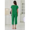 image:imageEkouaer Capri Pajamas Set Womens Ruffle Sleeve Top and Capri Pants Soft Sleepwear Loungewear with PocketsGreen