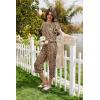 image:imageEkouaer Capri Pajamas Set Womens Ruffle Sleeve Top and Capri Pants Soft Sleepwear Loungewear with PocketsLeopard Print