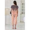 image:imageEkouaer Capri Pajamas Set Womens Ruffle Sleeve Top and Capri Pants Soft Sleepwear Loungewear with PocketsTiedye Greycoral