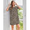 image:imageEkouaer Cotton Nightgowns for Women Short Sleeve Sleep Shirts Crew Neck Night Dress Nightshirt with Pockets S2XLLeopard Print
