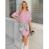 image:imageEkouaer Cotton Nightgowns for Women Short Sleeve Sleep Shirts Crew Neck Night Dress Nightshirt with Pockets S2XLPink Flower
