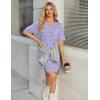 image:imageEkouaer Cotton Nightgowns for Women Short Sleeve Sleep Shirts Crew Neck Night Dress Nightshirt with Pockets S2XLPurple